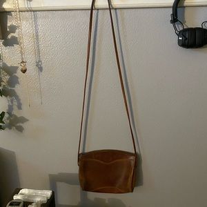 vintage brown leather crossbody
